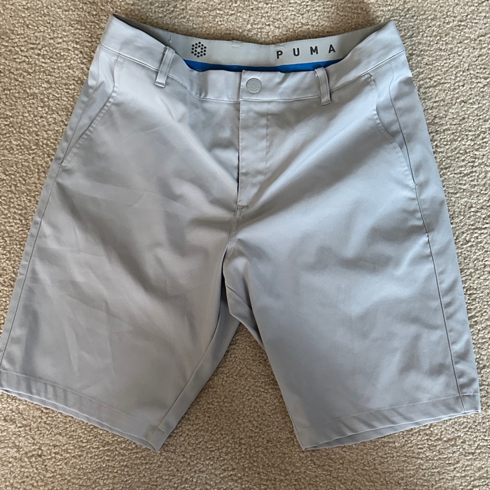 Puma Light Gray Men's Hybrid Golf Shorts